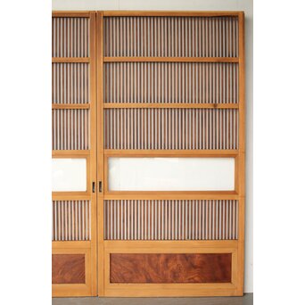 上木目欅板 格子戸 2枚1組　L1096 