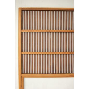 上木目欅板 格子戸 2枚1組　L1096 