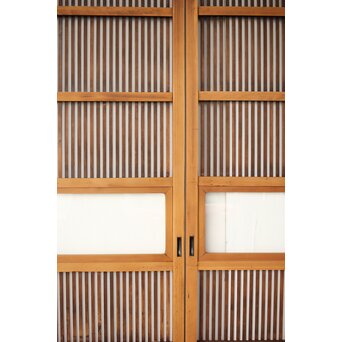 上木目欅板 格子戸 2枚1組　L1096 