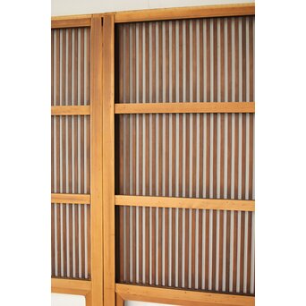 上木目欅板 格子戸 2枚1組　L1096 