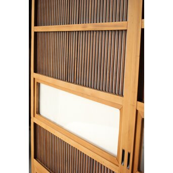 上木目欅板 格子戸 2枚1組　L1096 