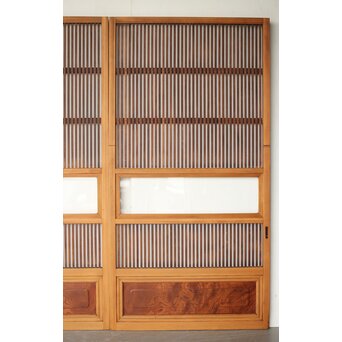 上木目欅板 格子戸 2枚1組　L1096 