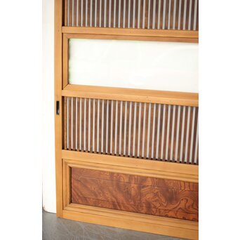 上木目欅板 格子戸 2枚1組　L1096 