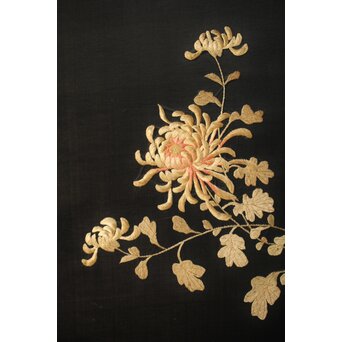 明治刺繍屏風　Z418 