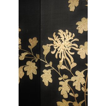 明治刺繍屏風　Z418 