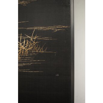 明治刺繍屏風　Z418 