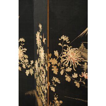 明治刺繍屏風　Z418 