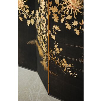 明治刺繍屏風　Z418 