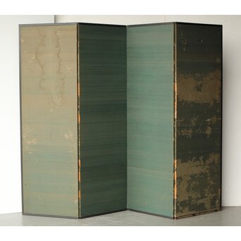 明治刺繍屏風　Z418 