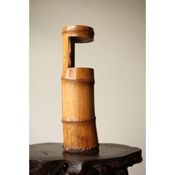 今日庵 裏千家十一代 玄々斎 精中宗室 花押 古竹花入　U331 