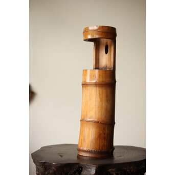 今日庵 裏千家十一代 玄々斎 精中宗室 花押 古竹花入　U331 