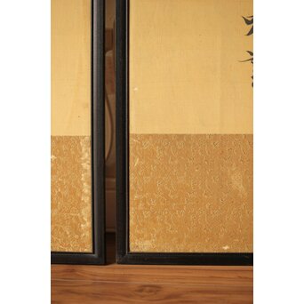 巖谷一六 二行書 連仕立 双幅　Z419 