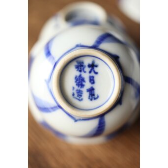 永楽善五郎 染付捻 觴/盃 六客　P358 