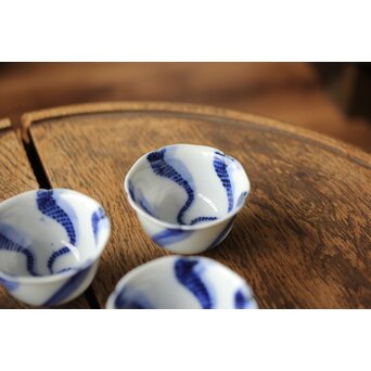 永楽善五郎 染付捻 觴/盃 六客　P358 