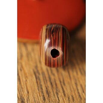 堆漆 根付 緒締め 煙管口　Q334 