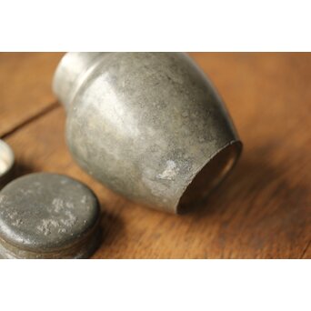 本人作 中村半兵衛/錫半 班錫茶壺/茶入　M362 