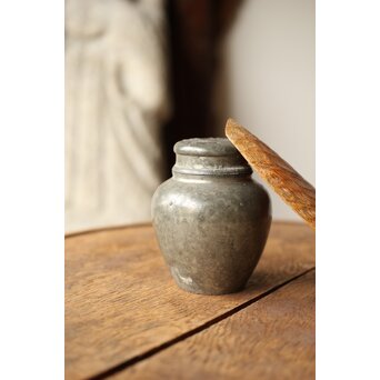 本人作 中村半兵衛/錫半 班錫茶壺/茶入　M362