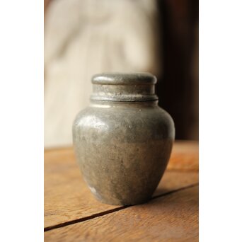 本人作 中村半兵衛/錫半 班錫茶壺/茶入　M362 