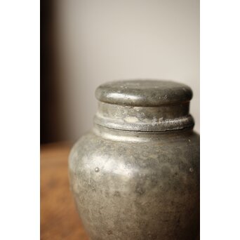 本人作 中村半兵衛/錫半 班錫茶壺/茶入　M362 