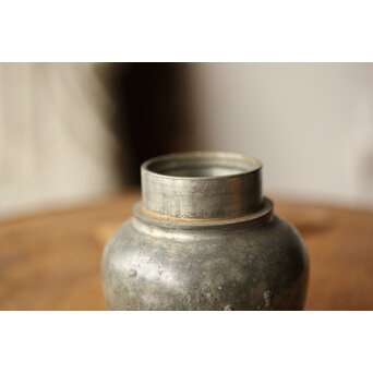 本人作 中村半兵衛/錫半 班錫茶壺/茶入　M362 