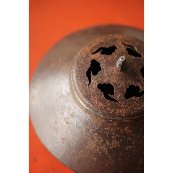 末広型 鉄打出香炉　M363 