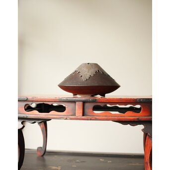 良勝作 富士型 鉄打出香炉　M364 