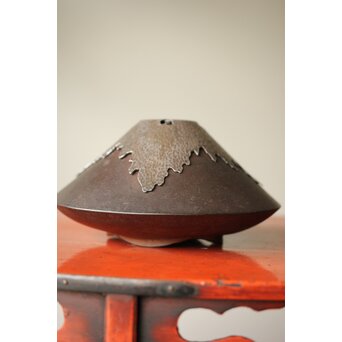 良勝作 富士型 鉄打出香炉　M364 