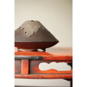 良勝作 富士型 鉄打出香炉　M364 