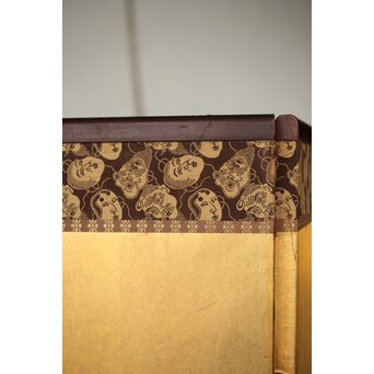 東東洋 屏風 六曲一双 絹本肉筆 法眼東洋 金地 日本画　Z421 