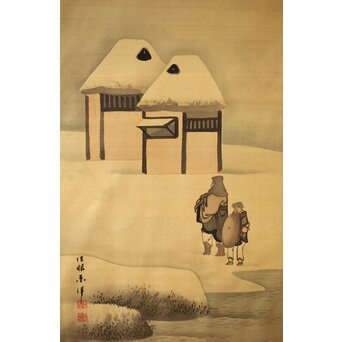 東東洋 屏風 六曲一双 絹本肉筆 法眼東洋 金地 日本画　Z421 