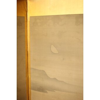 東東洋 屏風 六曲一双 絹本肉筆 法眼東洋 金地 日本画　Z421 