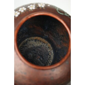 安藤七宝 東京復興記念 永田青嵐俳句 桜紋花瓶　M365 