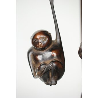 手長猿 吊香炉 銅器　M367 