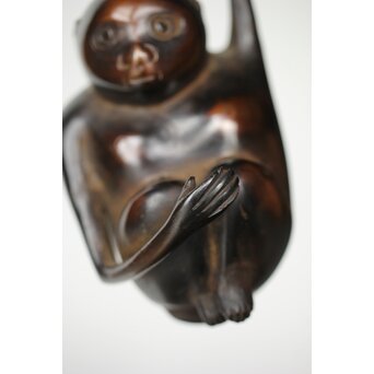 手長猿 吊香炉 銅器　M367 