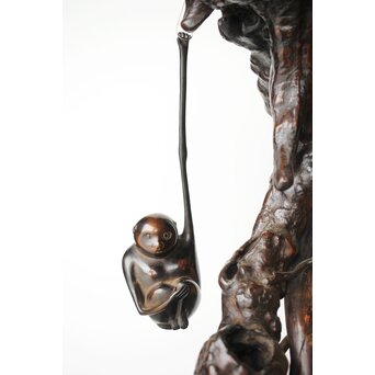 手長猿 吊香炉 銅器　M367