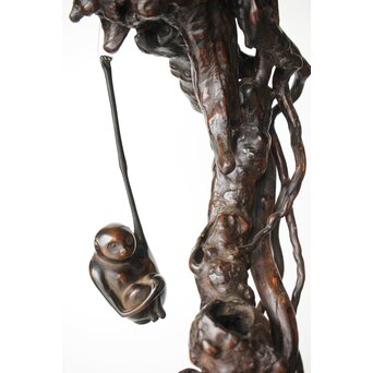 手長猿 吊香炉 銅器　M367 