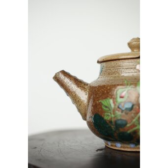 阿漕焼 盛絵 ぼたん 茶器一式　P361 