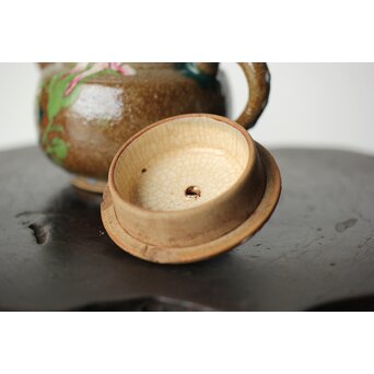 阿漕焼 盛絵 ぼたん 茶器一式　P361 