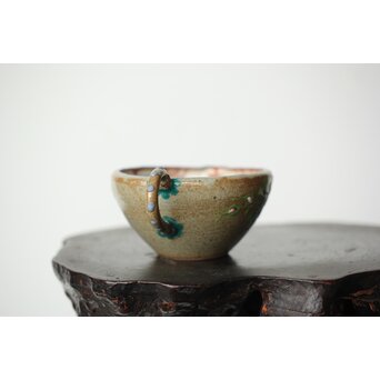 阿漕焼 盛絵 ぼたん 茶器一式　P361 