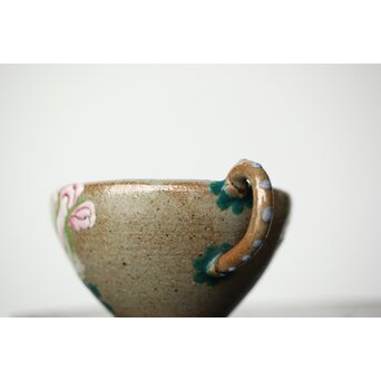 阿漕焼 盛絵 ぼたん 茶器一式　P361 