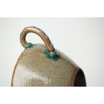 阿漕焼 盛絵 ぼたん 茶器一式　P361 残念ながら　取っ手に直し