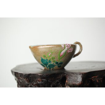 阿漕焼 盛絵 ぼたん 茶器一式　P361 