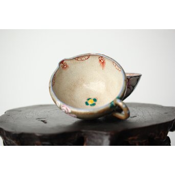 阿漕焼 盛絵 ぼたん 茶器一式　P361 