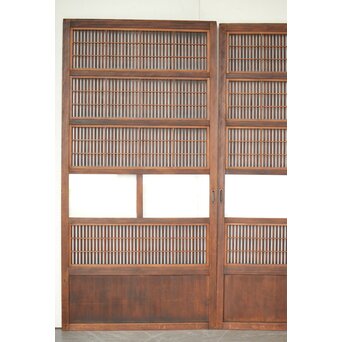 障子枠付クリアガラス格子戸 2枚1組　L1097 