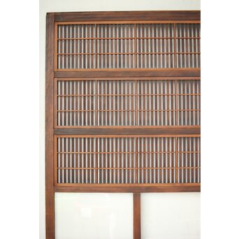 障子枠付クリアガラス格子戸 2枚1組　L1097 季節によっては障子を貼っても良いですね