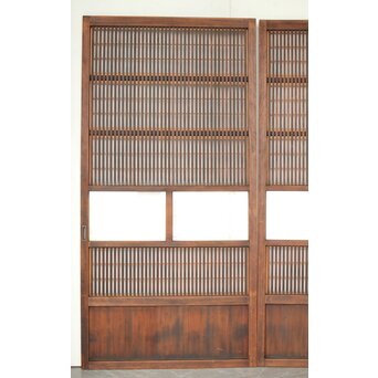 障子枠付クリアガラス格子戸 2枚1組　L1097 