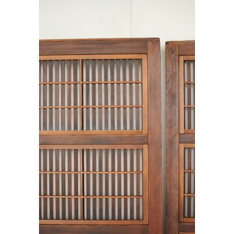 障子枠付クリアガラス格子戸 2枚1組　L1097 