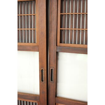 障子枠付クリアガラス格子戸 2枚1組　L1097 