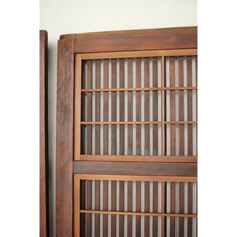 障子枠付クリアガラス格子戸 2枚1組　L1097 