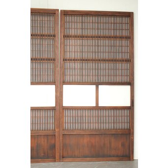 障子枠付クリアガラス格子戸 2枚1組　L1097 